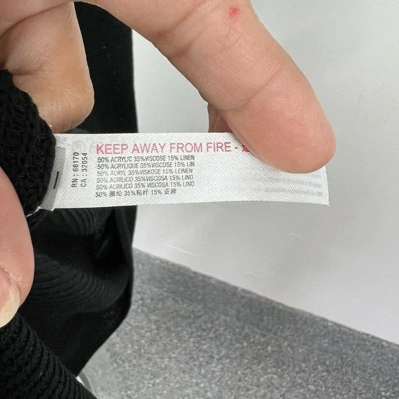 Free People Beach Long Duster Cardigan Small Black Knit Open Front Boho - Picture 12 of 12